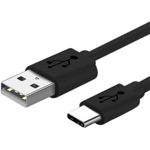 TheSmartGuard 1x USB-C kabel compatibel met Microsoft Lumia 950 Dual SIM datakabel/laadkabel/USB C Premium kabel in zwart - 1 meter