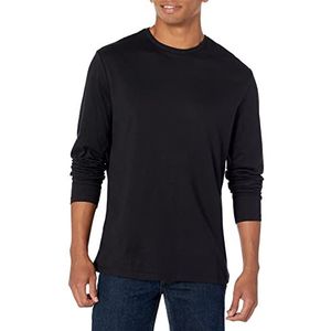 Amazon Essentials Heren T-shirt met lange mouwen en slanke pasvorm, Zwart, L