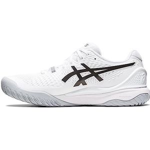 ASICS Resolutie 9 Scarpa da Tennis per Campi Veloci per Uomo, wit zwart, 43.5 EU