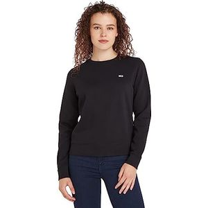Tommy Jeans Dames TJW Regular Sweatshirt zonder capuchon, Zwart, S