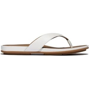 Fitflop Dames Gracie lederen flip-flops, wit, 6.5 UK, Wit, 6.5 UK Narrow
