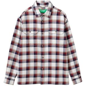 Blauw Geruit Overhemd - Knoopsluiting - Borstzakken - Regular Fit