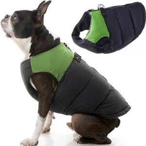 Gooby - gewatteerd vest, hondenjas, mantel met ritssluiting en linnen ring, X-Large chest (~23""), groen