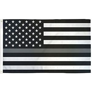 AZ FLAG Vlag USA Thin Gray Line 90 x 60 cm – Vlag USA grijs 60 x 90 cm – vlaggen