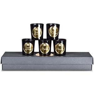 Set van 5 kaarsen Essentiels, zwart, D4,5 x 5 cm
