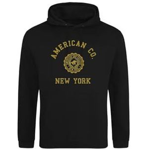 AMERICAN COLLEGE USA Sweatshirt Sweatshirt Print Warme Kleding Uniseks Mannen en Vrouwen Casual Model ACSCW4 Zwart L, Zwart, L