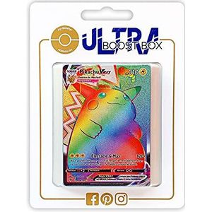 Pikachu VMAX 188/185 Shiny Rainbow - Ultraboost X Epée et Bouclier 4 Voltage Éclatant - Doos met 10 Franse Pokemon kaarten