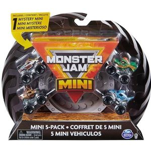 Monster Jam Monstertruck, officiële verpakking met 5 mini-speelgoedauto's, schaal 1:87-6066965, speelgoed voor kinderen vanaf 3 jaar