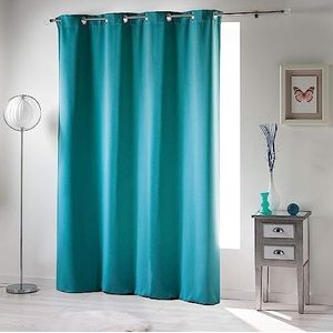 douceur d'intérieur, Gordijn met ogen (135 x 180 cm), ondoorzichtig, blauw, ondoorzichtig