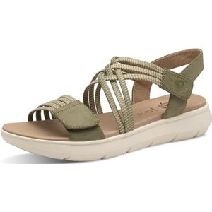 Jana Softline 8-28766-42 701 SAGE Comfortabele extra brede alledaagse schoen, feestelijk, elegant, platte sandalen, 37 EU breed, sage, 37 EU Breed
