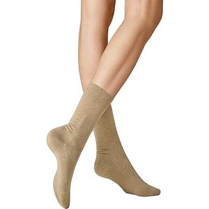 KUNERT Dames Sok 223500 LIZ, gebreid, 35/38, beige gemêleerd, beige, 97% katoen, zacht, warm, drukvrije comfortband, huidvriendelijk, comfortabel, beige gemêleerd., 35-38 EU