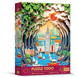 Trefl - Puzzel met 3D-effect, Londen - 1000 stukjes - 40ste verjaardag van Trefl, Papierkunst Paper Art, Premium legpuzzel voor volwassenen en kinderen vanaf 14 jaar