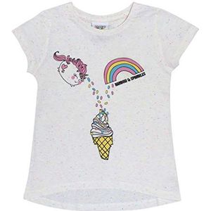 Popgear Unicorn Rainbow And Sprinkles Drop Hem T-shirt, Meisjes, 104-134, Cream, Officiële Koopwaar