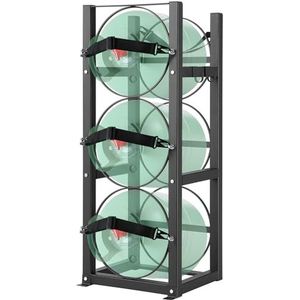 VEVOR Koelmiddelenrek, met 3 x 13,6 kg flessentanks, cilindertankrek 32,5 x 33 x 84 cm, koelmiddelcilinderrek en houders voor freon, gassen, zuurstof, stikstof