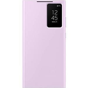 SAMSUNG Galaxy S23 Ultra S-View portemonnee telefoonhoesje, beschermhoes met kaartsleuf, vingertap helder venster, Amerikaanse versie, EF-ZS918CVEGUS, lavendel