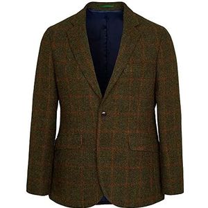 HACKETT LONDON Heren GREEN TWEED WPANE Jacket, 6AHGREEN/ORNGE, 48