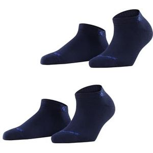 Burlington Dames Korte sokken Everyday Sneaker 2-Pack W SN Katoen Kort eenkleurig Multipack 2 Paar, Blauw (Marine 6120), 36-41