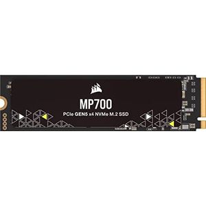 Corsair MP700 2TB PCIe Gen5 x4 NVMe 2.0 M.2 SSD - Hoge Dichtheid TLC NAND - M.2 2280 - Compatibel met DirectStorage - Tot 10.000MB/sec - PCIe Gen4 & Gen3 Achterwaarts Compatibele - Zwart