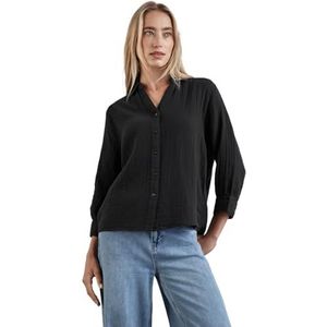 STREET ONE mousseline blouse, zwart, 44