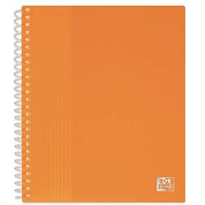 Oxford Schooletui, spiraalbinding, A5, 80 overzichten, 40 hoesjes, omslag, polypropyleen, oranje