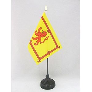 Koninkrijk Schotland Tafelvlag 15x10 cm - Royal Scottich Desk Vlag 15 x 10 cm - gouden speerblad - AZ FLAG