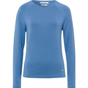 BRAX Dames Style Carina eenvoudig shirt met lange mouwen in thermische kwaliteit sweatshirt, IceD Blue, 36