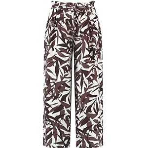 GERRY WEBER Dames 720031-31228 Vrijetijdsbroek, Offwhite Dark Brown print, 48