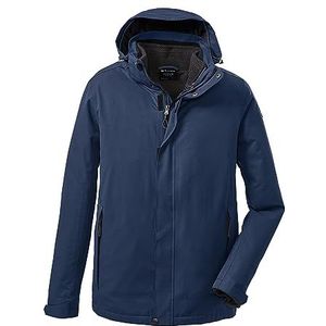 killtec Heren 3-in-1 functionele jas/outdoorjas met afritsbare capuchon en inritsbare fleecejas KOW 167 MN JCKT, dark blue L, 37925-000