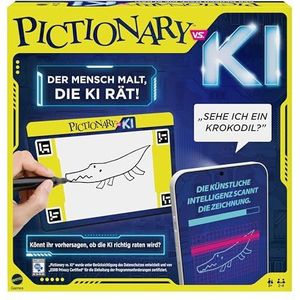 Mattel Games PICTIONARY Vs. KI De nieuwe manier van spelen - bordspel met kunstmatige intelligentie, schetsen en raden, leuke speelavond voor het hele gezin, Duitse versie, HYH74