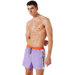 KARL LAGERFELD Colourblock Short Boardshorts, Burgainvillea Purple, L, Burgainvillea Purple, L