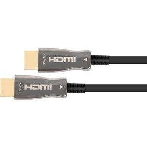 Python AOC Hybrid Ultra High Speed HDMI 2.1-kabel - 20m hybride kabel (koperen geleider + glasvezel) - 8K @60Hz/4K @120Hz - 48 Gbit/s - volledig metalen stekker - zwart