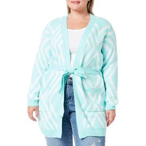 aleva Gebreid damesvest 19019438-AL04, Aqua wolwit, XL/XXL, Aqua wolwit, XL/XXL