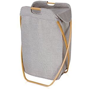 möve Bamboo opvouwbare wasmand, grijs, 39 x 46 x 66 cm