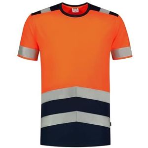 Tricorp 103006 Veiligheidswaarschuwing bicolor T-shirt, 50% polyester/50% polyester, CoolDry, 180 g/m², fluor oranje inkt, maat S