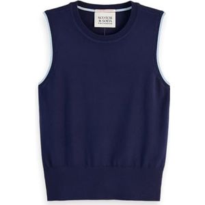 Scotch & Soda Crew Neck Relaxed Gebreide Tank, Navy 410, XS