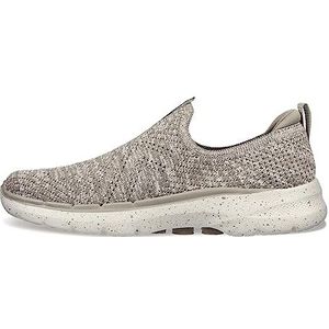 Skechers Go Walk 6 Sneakers voor dames, gestructureerde gebreide stof, taupe, 38,5 EU