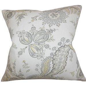 The Pillow Collection Dilys kussensloop met bloemen, katoen, wit, 21845 x 21845 x 7642 cm