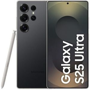 Samsung Galaxy S25 Ultra AI Smartphone met Galaxy AI, zonder abonnement, AI mobiele telefoon met Android, 12 GB RAM, 256 GB geheugen, 200 MP camera, titanium zwart, 3 jaar fabrieksgarantie [exclusief
