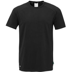 uhlsport ID T-shirt fitnessshirt voor kinderen en volwassenen - voetbalshirt - ademend en comfortabel, zwart, XXL