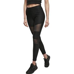 Urban Classics Dames Tech Mesh Rib leggings, zwart, S