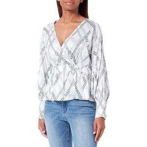 SIDONA Damesblouse 19520112-SI01, wolwit zwart, S, wolwit zwart, S