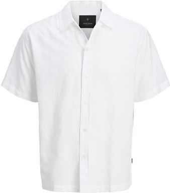 Jack & Jones - Jprblavance Dobby S/S Shirt - Wit - Korte Mouwen - Losse Pasvorm