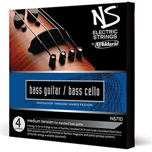 D'Addario NS710 Elektrische bas Cello snarenset meervoudig gedraaide stalen kern medium