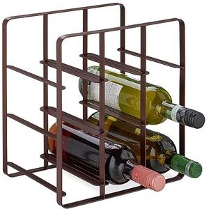 Relaxdays wijnrek voor 9 flessen - wijnflessenrek metaal - moderne wijnfleshouder - keuken