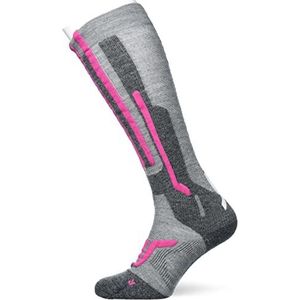 UYN Dames Lady SKI Socks Skisok Merino, Light Grey/Pink, One Size
