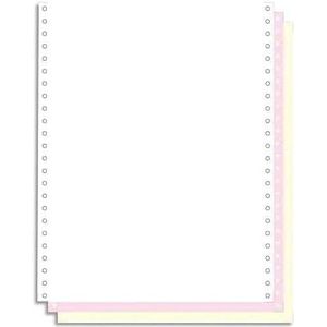 1000 feuilles de listing autocopiantes blanc/rose/jaune 240x12"" 3plis bandes caroll detachables