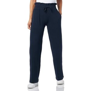 Emporio Armani Dames Dames Loose Fit Pants Ribbed Knit Sweatpants, marineblauw, S