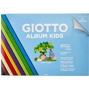 Giotto Kinderalbum met 20 vellen gekleurd papier, glad, A4, 120 g/m²