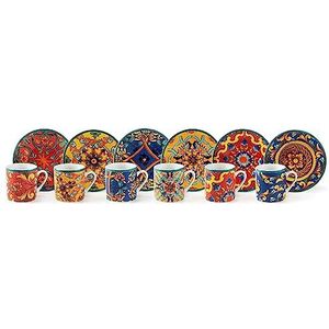 Excelsa Porseleinen Koffiekopjes Set - 6 stuks, 80 ml
