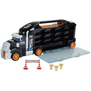 Theo Klein 2484 Hot Wheels-vrachtwagenverzamelkoffer I Koffer voor 24 auto's en 2 vrachtwagens I Praktische indelingen I Speelgoed voor kinderen vanaf 3 jaar